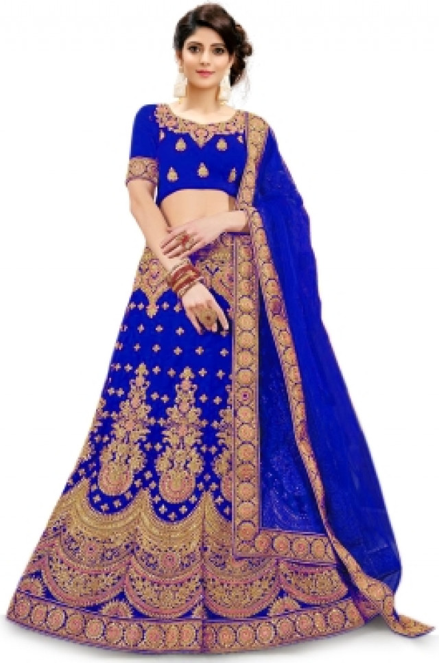 Kedar Fab Embroidered Semi Stitched Lehenga Choli