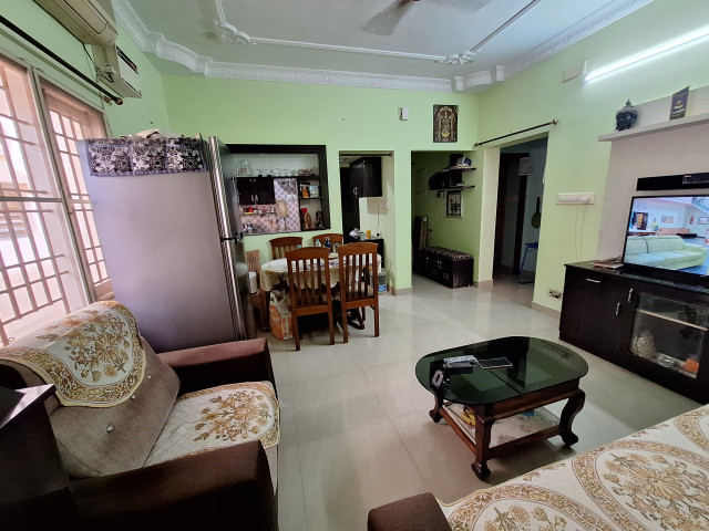 Semi furnished 800 sq.ft south facing flat with private terrace 