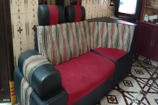 Red corner sofa 